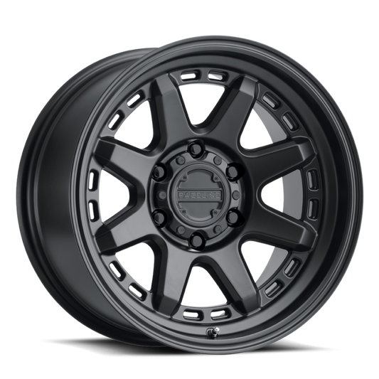 Raceline 947B-68080-00 947B Scout 16x8in / 8x165.1 BP / 0mm Offset / 125.2mm Bore - Satin Black Wheel