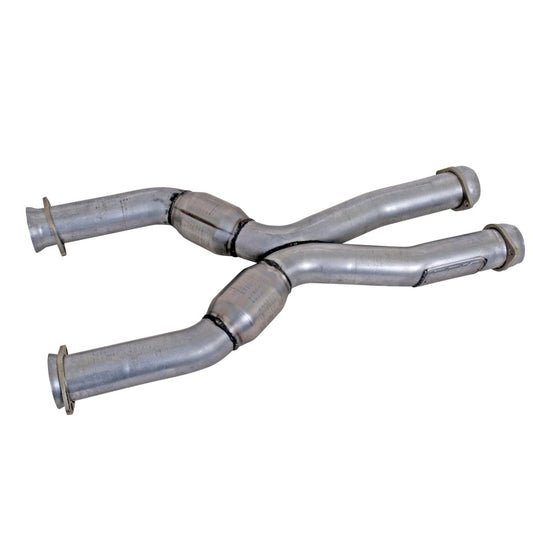 BBK 1786 79-04 Mustang Coyote Swap Short Mid X Pipe w Catalytic Converters 3.0 For Long Tube Headers