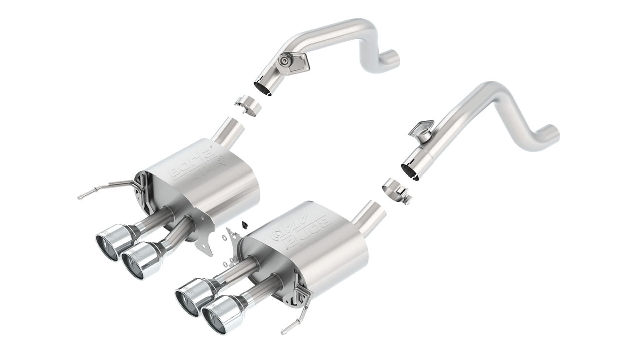 Borla 11881 14-15 Chevy Corvette C7 w/o AFM w/o NPP Atak Rear Section Exhaust Quad Rd RL Tips