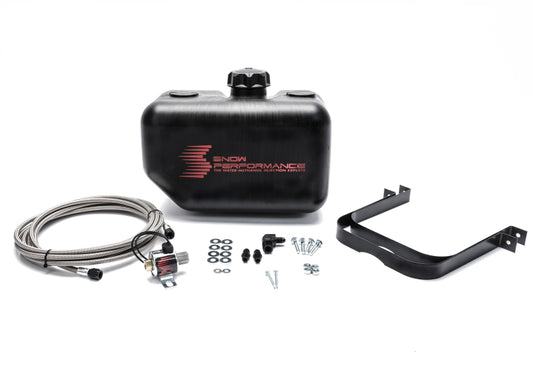 Snow Performance SNO-40014-BRD Water Tank Upgrade 2.5gal Braided SS Line w/Bracket/Solenoid/Hose/Fittings
