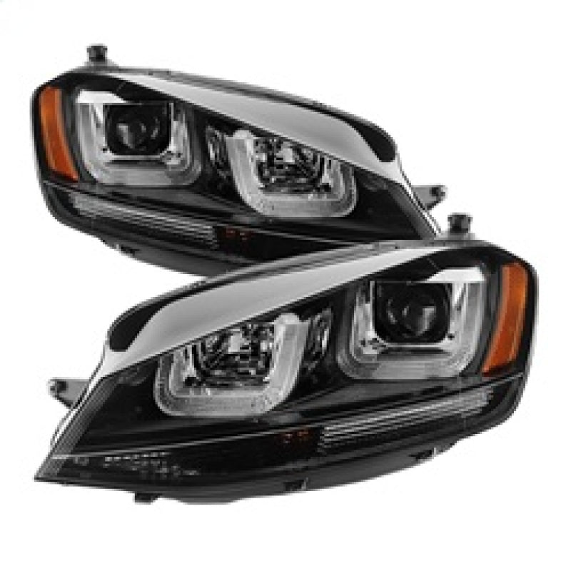 SPYDER 5080578 Spyder Volkswagen Golf VII 14-16 Projector Headlights DRL LED Blk Stripe Blk PRO-YD-VG15-BLK-DRL-BK