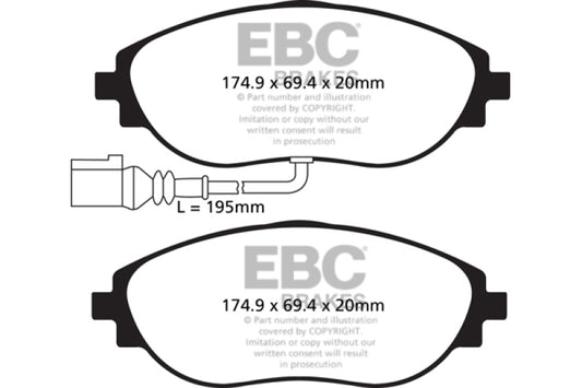 EBC DP42127R 14-20 Audi S3 2.0 Turbo Yellowstuff Front Brake Pads