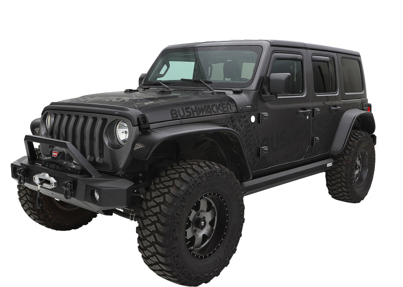 Bushwacker 10923-07 2018+ Jeep Wrangler (JL) Unlimited Flat Style Flares 4pc - Black
