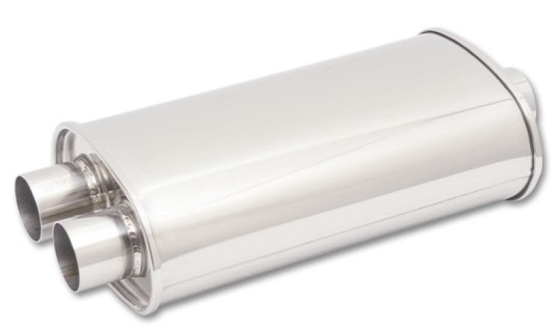 Vibrant 1136 StreetPower Oval Muffler 5in x 9in x 15in - 3in inlet/Dual Outlet (Center In - Dual Out)