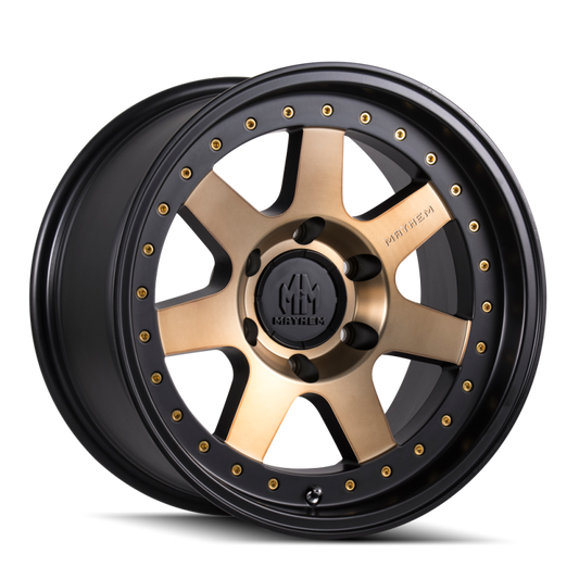 Mayhem 8300-8936TZ 8300 Prodigy 18x9 / 6x135 BP / 0mm Offset / 87.1mm Hub Matte Black w/ Bronze Tint Wheel