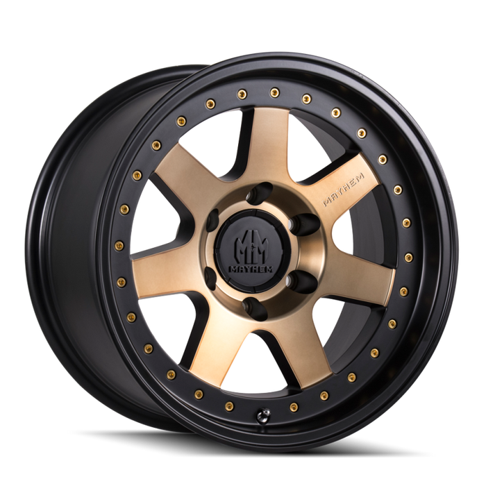 Mayhem 8300-8936TZ 8300 Prodigy 18x9 / 6x135 BP / 0mm Offset / 87.1mm Hub Matte Black w/ Bronze Tint Wheel