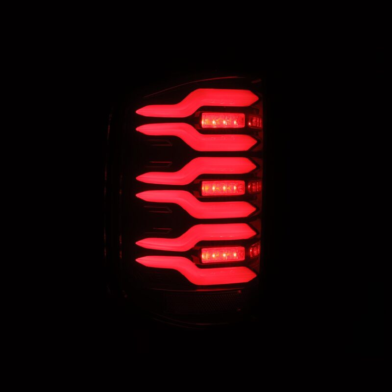 AlphaRex 620050 14-18 Chevy Silverado 1500 Luxx-Series LED Tail Lights Black/Red w/Activ Light/Seq Signal