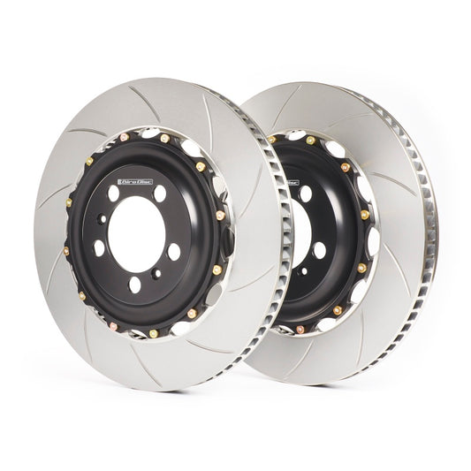 GiroDisc A1-156 Porsche 911 Carrera (991.2) w/PCCB (Iron Rotor Pad Shape) Slotted Front Rotors