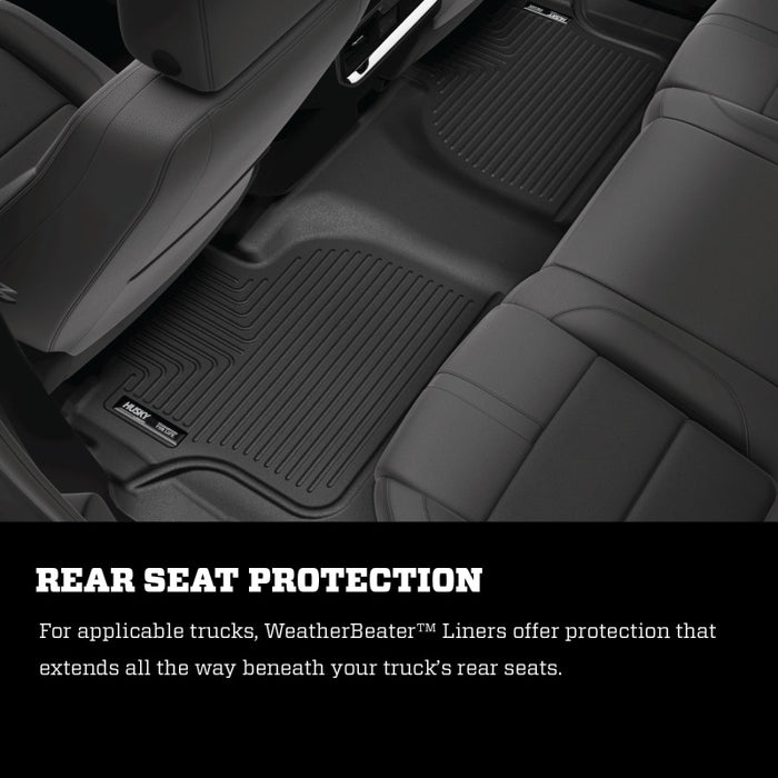 Husky Liners 94491 2025 RAM 1500 CC Weatherbeater Front & 2nd Seat Floorliner (3pc Set) - Blk