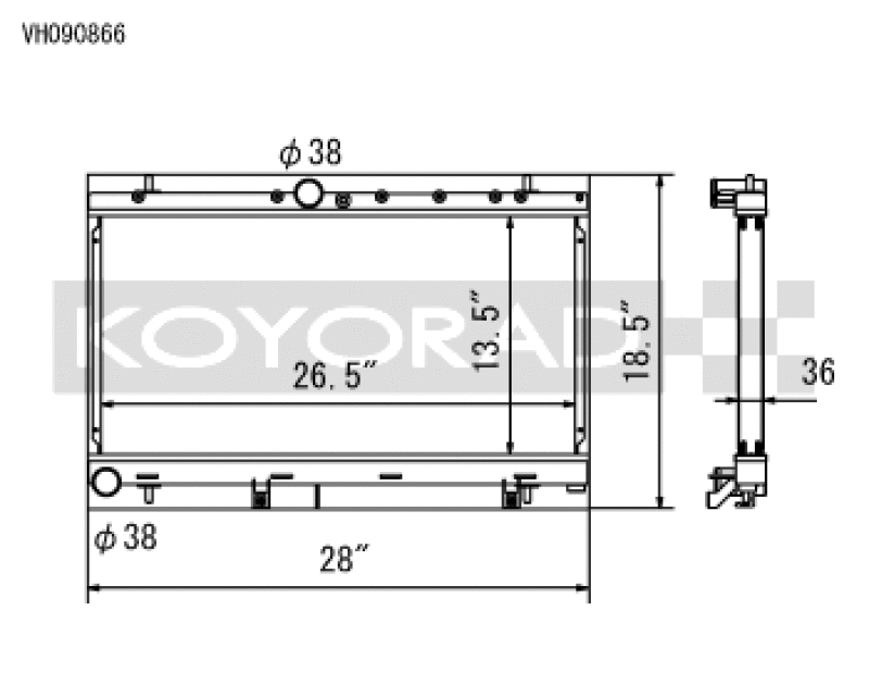 Koyo VH090866 2002 Subaru Impreza WRX 2.0L Turbo Radiator