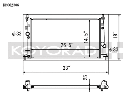 Koyo KH062306 10-14 Mazda Mazda3/Mazdaspeed3 2.3L/2.5L I4 Radiator