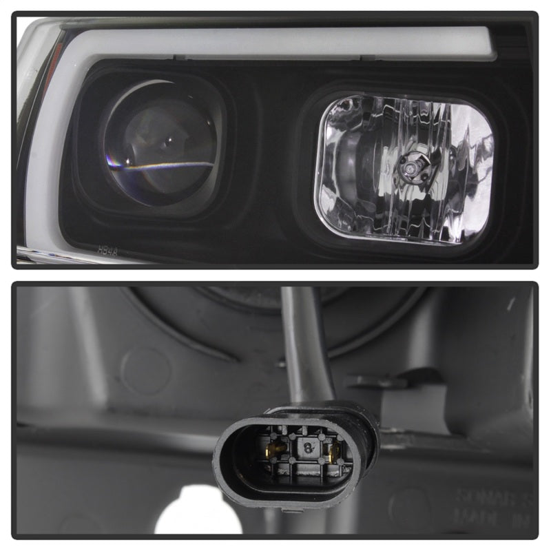 SPYDER 5085221 Spyder 99-04 Jeep Grand Cherokee Projector Headlights - Light Bar DRL LED - Black