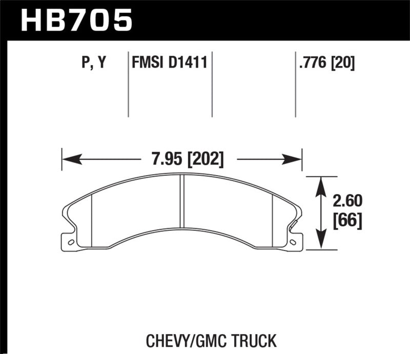 Hawk Performance HB705Y.776 Hawk Chevy/GMC Express/Silverado/Savana/Sierra 15/25/35/4500 SuperDuty Rear LTS Brake Pads
