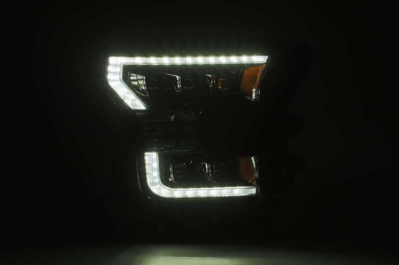 AlphaRex 880163 17-20 Ford Raptor NOVA LED Proj Headlights Plank Style Alpha Black w/Activ Light/Seq Signal