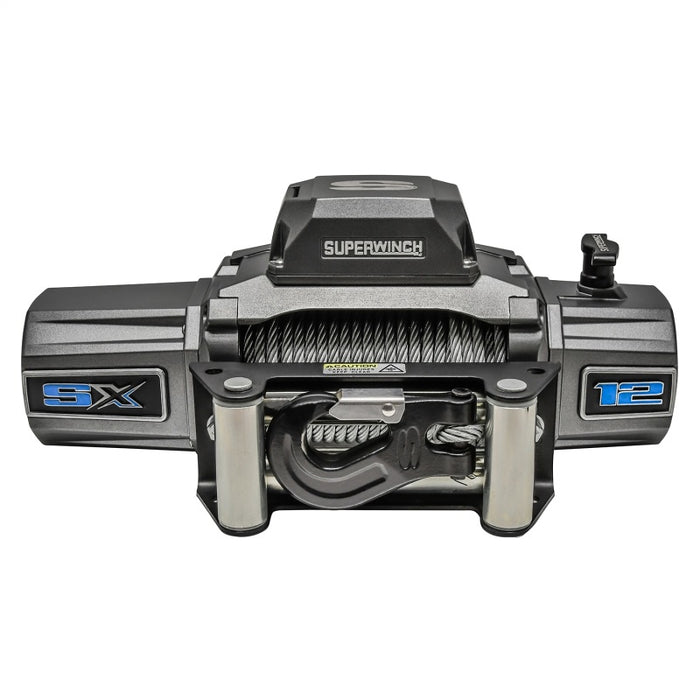 Superwinch 1712200 12000 LBS 12V DC 3/8in x 85ft Wire Rope SX 12000 Winch - Graphite