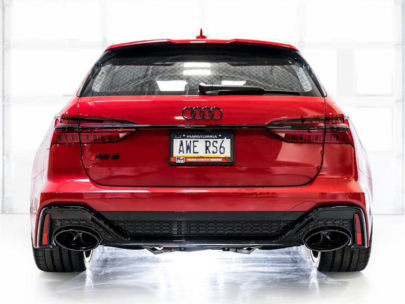AWE Tuning 3025-33776 21-23 Audi C8 RS6/RS7 SwitchPath Cat-back Exhaust - Diamond Black Tips
