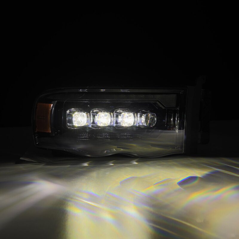 AlphaRex 880566 02-05 Dodge RAM 1500 NOVA LED Proj Headlights Alpha Black w/Activ Light/Seq Signal