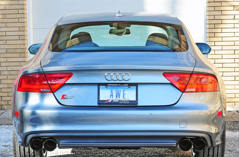 AWE Tuning 3020-43052 Audi C7 / C7.5 S7 4.0T Track Edition Exhaust - Diamond Black Tips