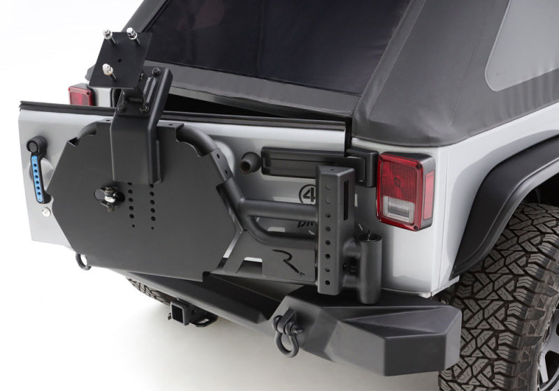 Rampage 9950919 07-18 Jeep Wrangler JK (Incl. Unlimited) Trail Guard Tire Carrier - Black