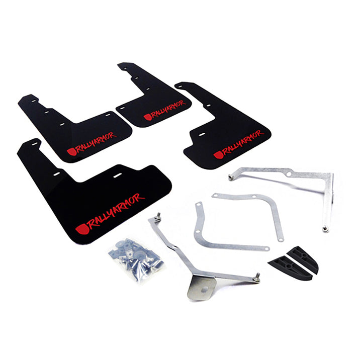 Rally Armor MF32-UR-BLK/RD-X 15-21 Subaru WRX/STI Black UR Mud Flap w/Red Altered Font Logo