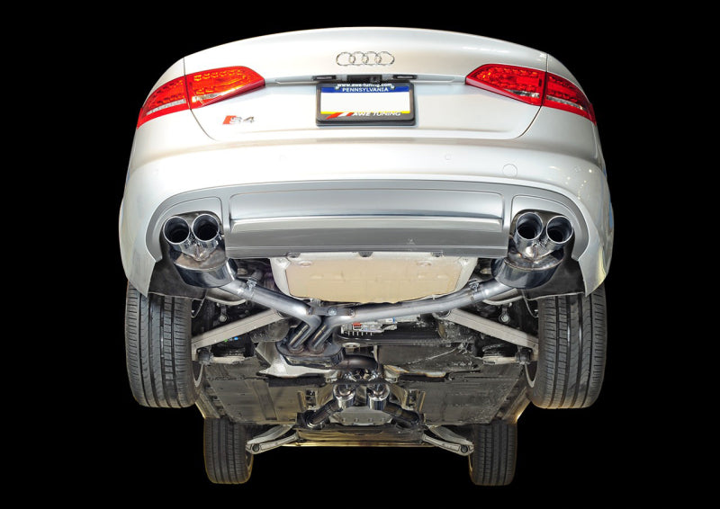 AWE Tuning 3010-42018 Audi B8 / B8.5 S4 3.0T Touring Edition Exhaust - Chrome Silver Tips (90mm)
