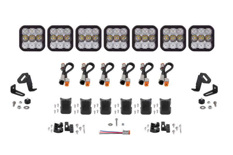 Diode Dynamics DD6800 SS5 Sport Universal CrossLink 7-Pod Lightbar - White Combo