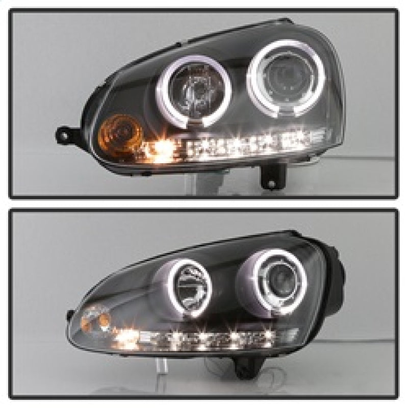 SPYDER 5012098 Spyder Volkswagen GTI 06-09/Jetta 06-09 Halogen Model Only - LED Halo DRL Black PRO-YD-VG06-HL-BK