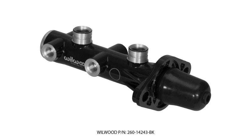Wilwood 260-14243-BK Tandem Remote Master Cylinder - 1in Bore Black