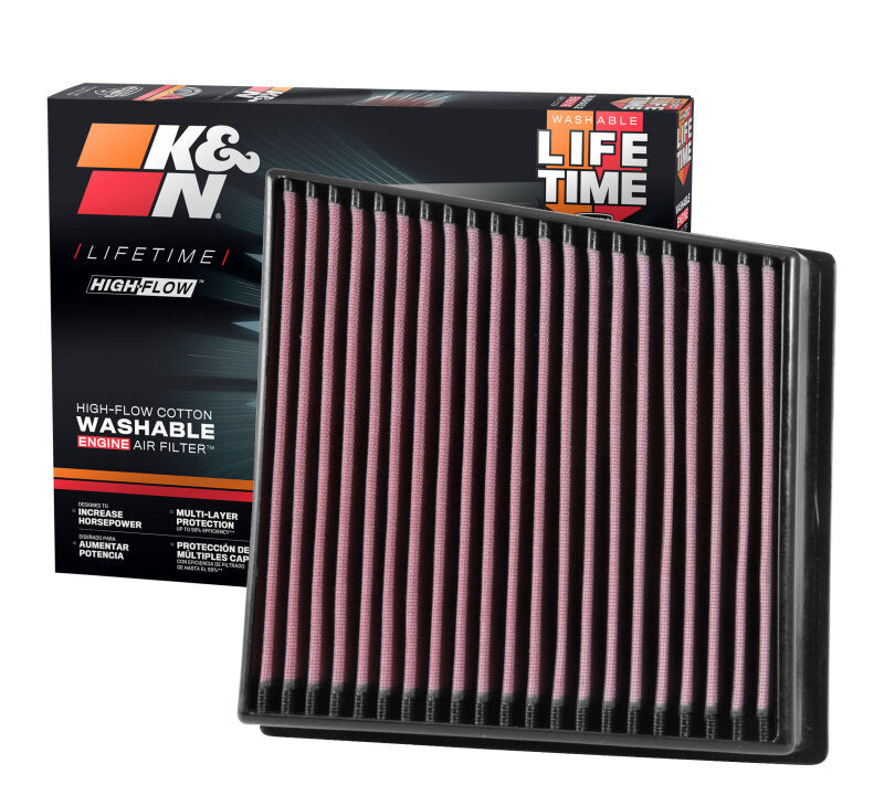 K&N Engineering 33-5065 K&N 2017 Chevrolet Silverado 2500HD V8-6.6L DSL Replacement Drop In Air Filter