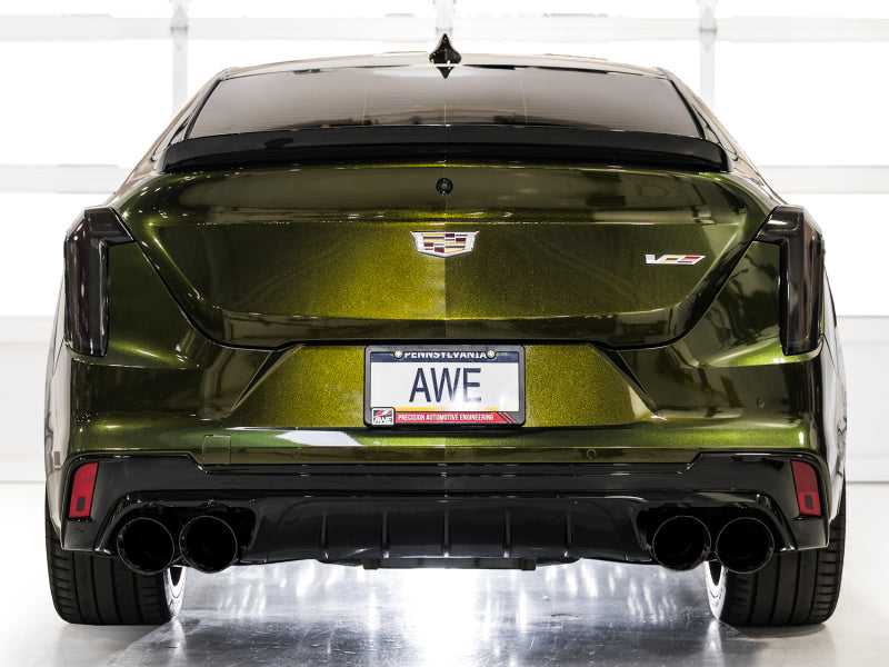 AWE Tuning 3025-43436 2021+ Cadillac CT4-V Blackwing SwitchPath Exhaust - Diamond Black Tips