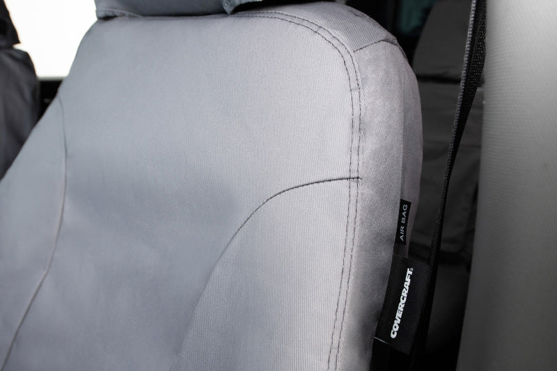 Covercraft SS2474PCGY 14-21 Toyota Tundra Polycotton SeatSaver Custom Front Row Seat Covers - Grey
