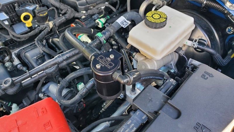 J&L 3075P-B 2021.5-2024 Ford Bronco 2.3L EcoBoost Oil Separator 3.0 Passenger Side - Black Anodized