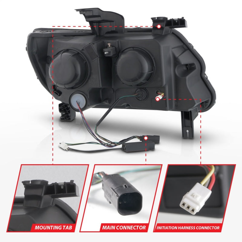 ANZO 111615 15-22 Chevrolet Colorado Full LED Projector Headlights w/ Initiation & Sequential - Black