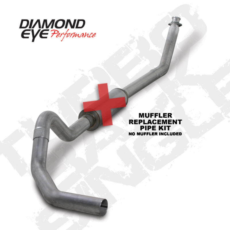 Diamond Eye Performance K4212A-RP Diamond Eye KIT 4in TB MFLR RPLCMENT PIPE SGL AL: 98.5 - 02 DODGE CUMMINS 5.9L