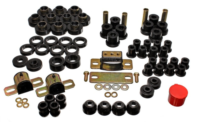 Energy Suspension 2.18102G 80-86 Jeep CJ7 Black Hyper-Flex Master Bushing Set