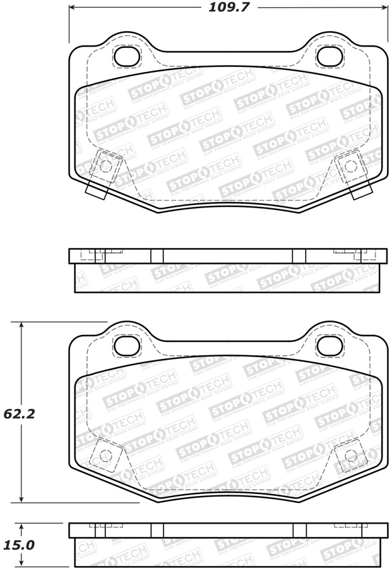 Stoptech 309.17180 StopTech 14-18 Chevy Corvette Sport Performance Rear Brake Pads