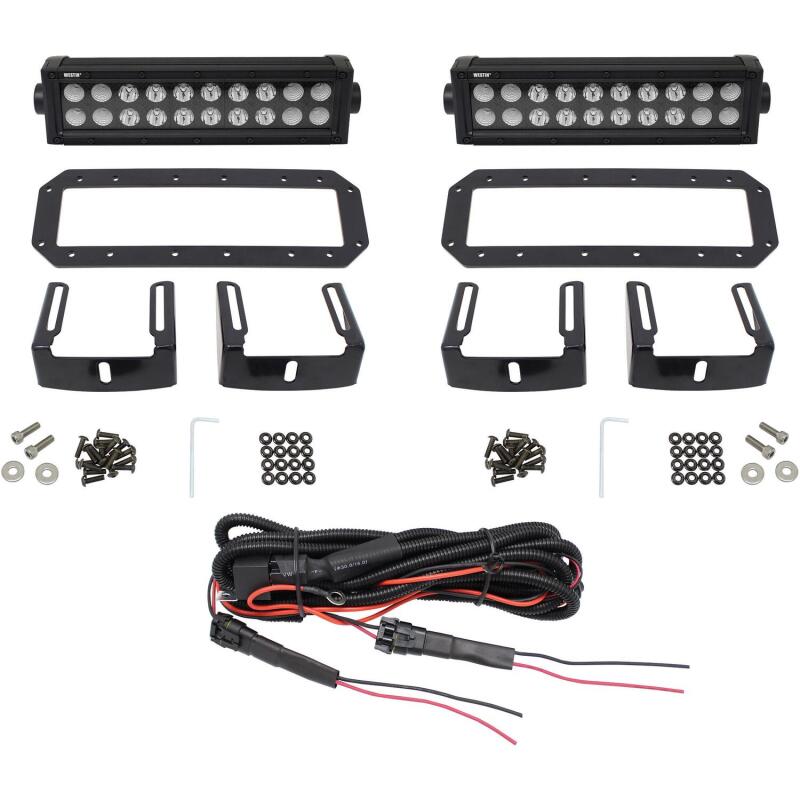 Westin 57-0035 HDX Flush Mount B-FORCE LED Light Kit (Set of 2) w/wiring harness - Black