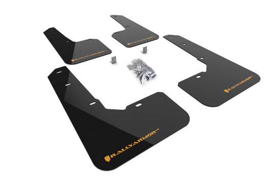 Rally Armor MF76-UR-BLK/WOR 22-25 Subaru Outback Wilderness Black Mud Flap Wild Orange Logo