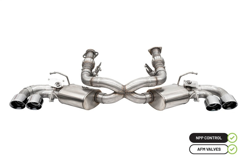 CORSA Performance 21100 Corsa 2020-25 Corvette C8 3in Valved Cat-Back 4.5in Pol Quad Tips - Fits Factory Perf Exhaust w/ AFM