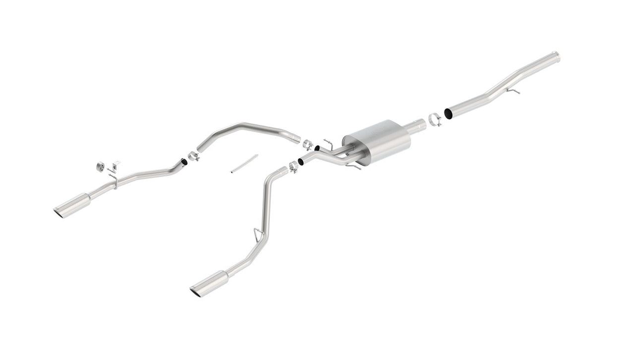 Borla 140571 14 Silv/Sierra 1500 EC Std/CC Short 143.5in WB S-Type Single Split Rear Exit Cat-Back Exhaust