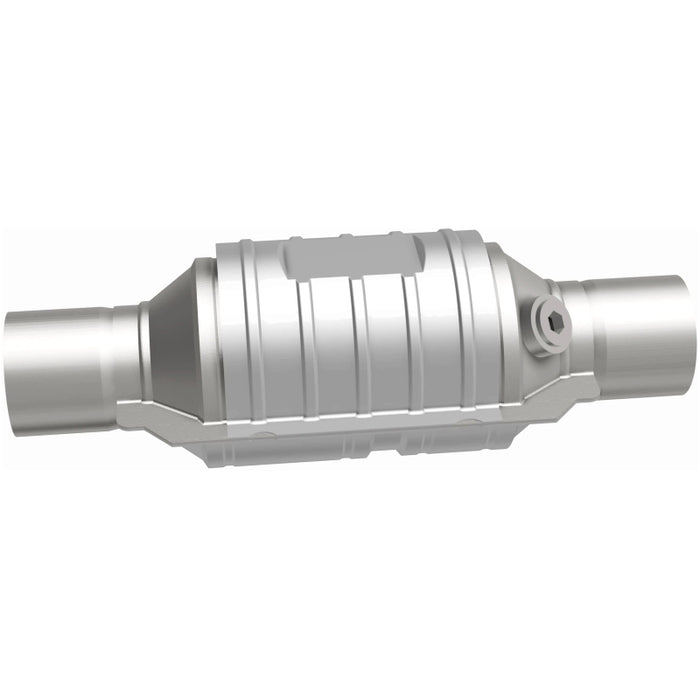 Magnaflow 51234 MagnaFlow Conv Univ 2in In/Out Ctr/Ctr Round 9in Body L x 5.125in W x 13in Overall L Single O2 Port