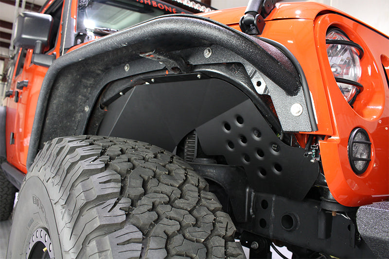 Fishbone Offroad FB33007 07-18 Jeep JK Wrangler Front/Rear Inner Fenders -Aluminum - Blk Pwdrcoat (Set Of 4)