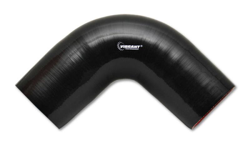 Vibrant 2859 4 Ply Reinforced Silicone Elbow Connector - 5in ID x 4in Leg 90 Deg Elbow (BLACK)