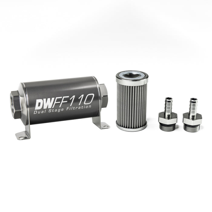 Deatschwerks DWK8-03-110-100K-38 In-line Fuel Filter Kit 3/8 Hose Barb 100-Micro