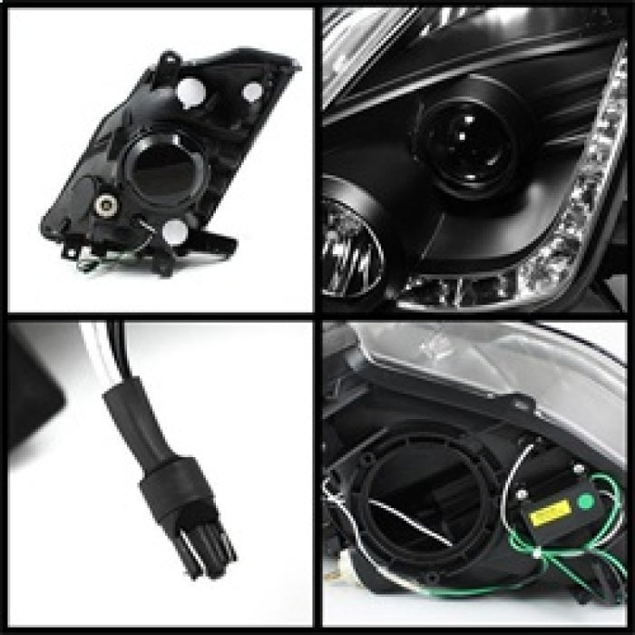 SPYDER 5064738 Spyder Nissan 350Z 03-05 Projector Headlights Halogen Model Only - DRL Black PRO-YD-N350Z02-DRL-BK