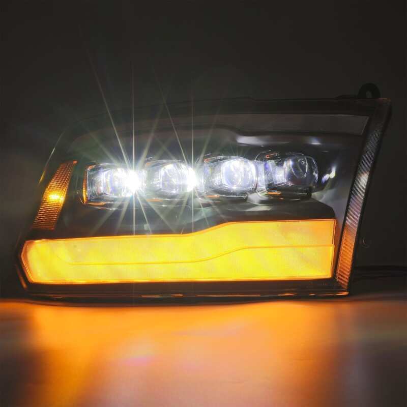 AlphaRex 880541 09-18 Dodge RAM 1500HD NOVA LED Projector Headlights Plank Style Design Alpha Black w/DRL
