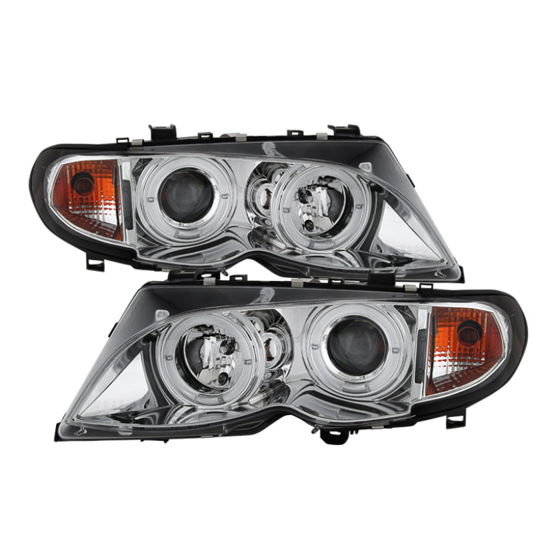 SPYDER 5042408 Spyder BMW E46 3-Series 02-05 4DR Projector Headlights 1PC LED Halo Chrm PRO-YD-BMWE4602-4D-AM-C