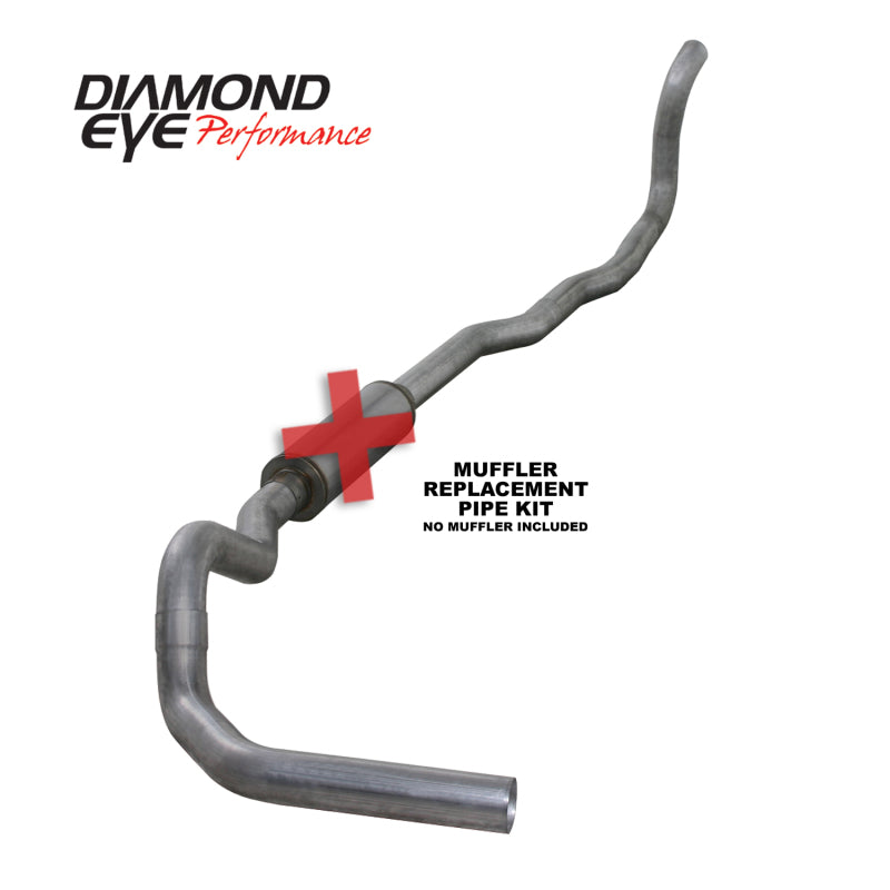 Diamond Eye Performance K4211A-RP Diamond Eye KIT 4in TB MFLR RPLCMENT PIPE SGL AL: 89-93 DODGE CUMMINS 5.9L