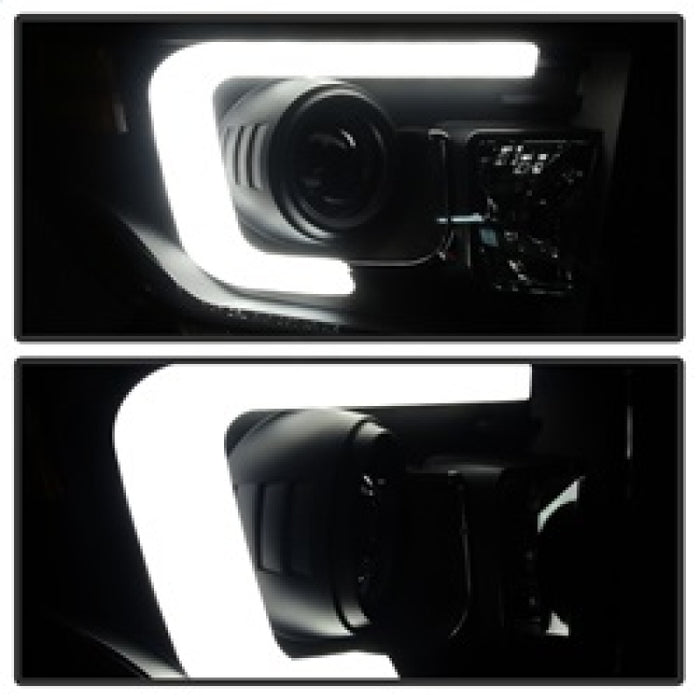 SPYDER 5080165 Spyder Toyota Tundra 2014-2016 Projector Headlights Light Bar DRL Black Smoke PRO-YD-TTU14-DRL-BSM