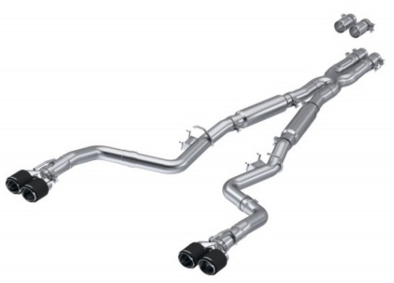 MBRP S71133CF 17-Up Dodge Challenger 5.7L/6.2L/6.4L Carbon Fiber Quad Tip T304 Catback Exhaust
